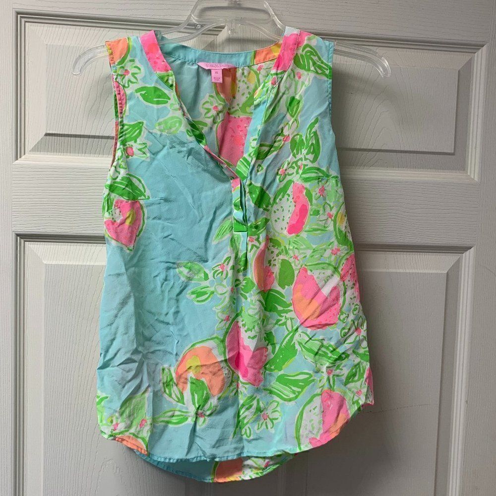 Lilly Pulitzer Sleeveless Silk Blouse Size XS